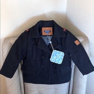 Andy & Evan 2T Boys Navy Blue Pea Coat